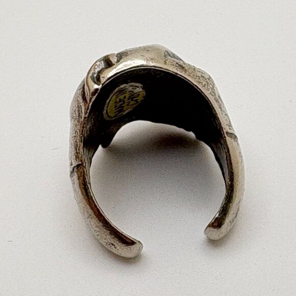 Vintage Large Skull Ring Silver Tone Bold Gothic Halloween Biker Horror Punk - Picture 4 of 8